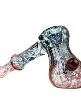 Blue and Orange Swirl Glass Elephant Pipe